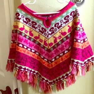 Colorful kids poncho.
